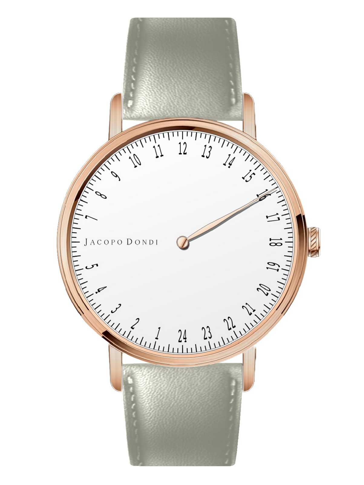 White | Rose Gold | Grey Leather