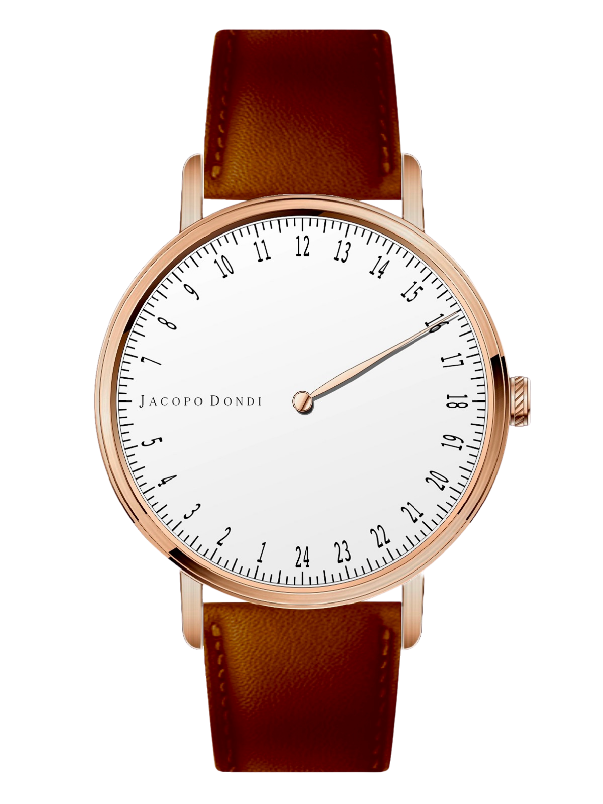 White | Rose Gold | Brown Leather