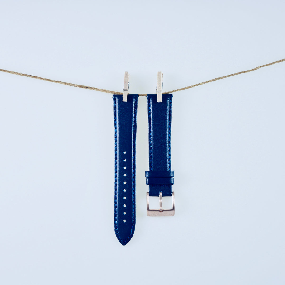 Navy Leather Strap | Steel Buckle