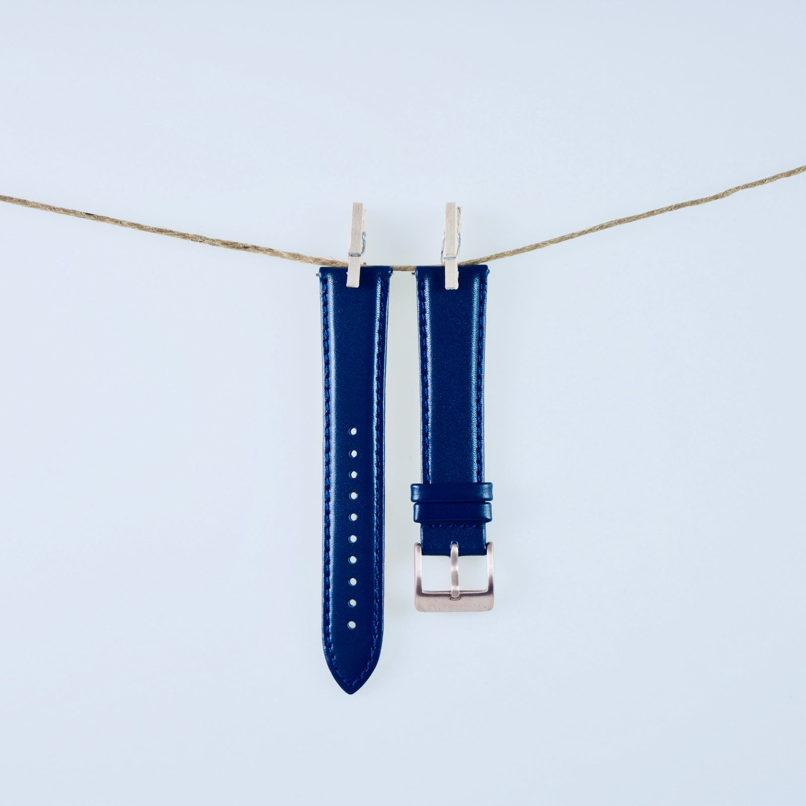 Navy Leather Strap | Steel Buckle