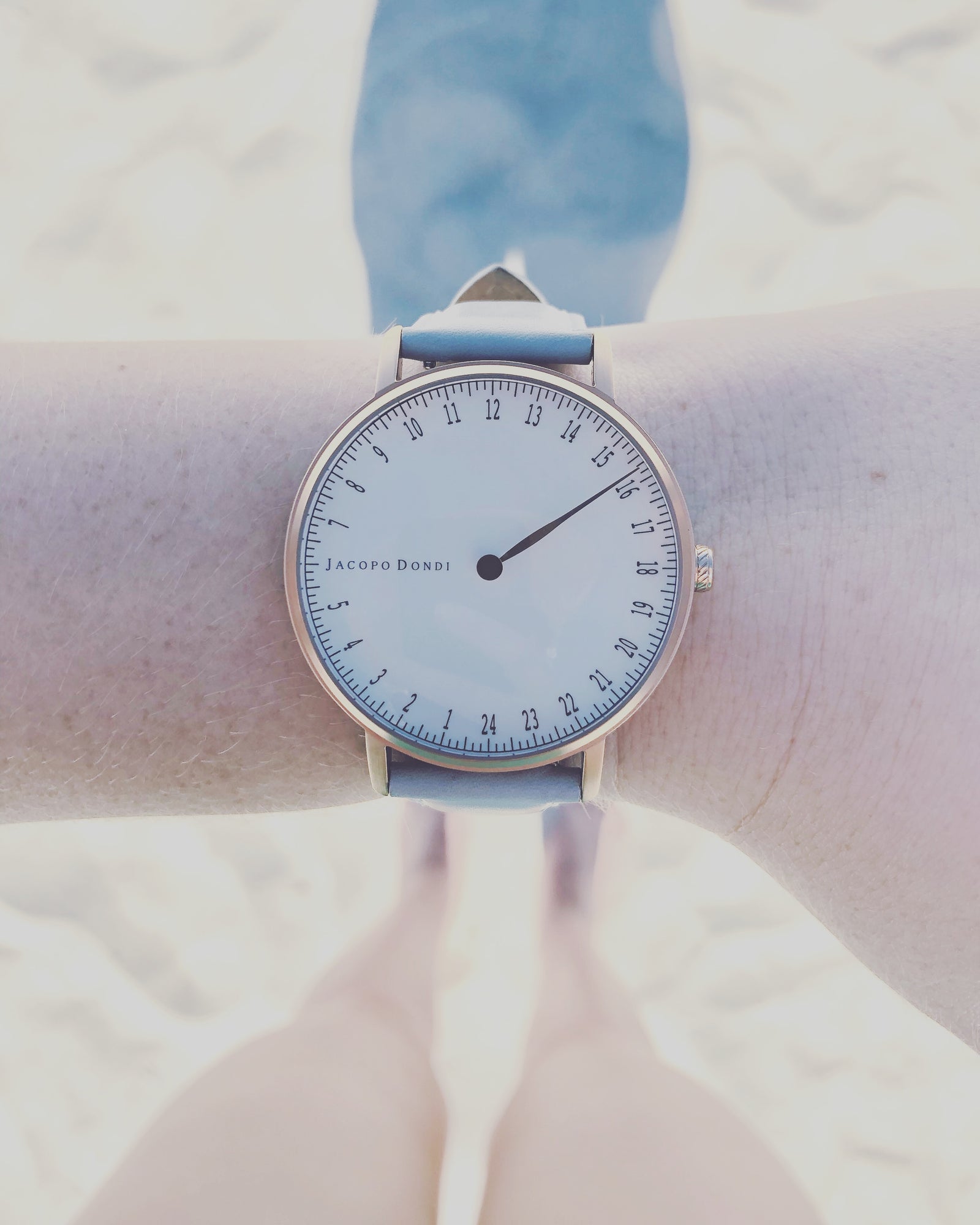 White | Rose Gold | Grey Leather