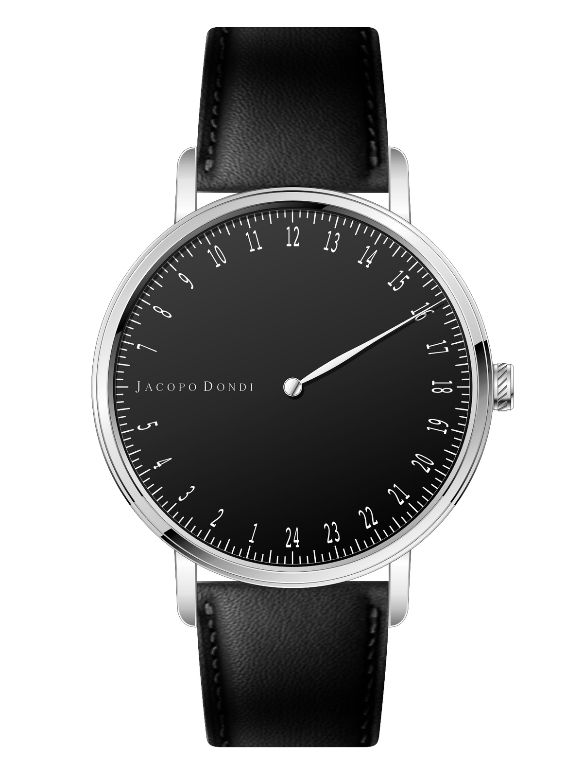 Black | Black Leather Cambio 24-Hour Watch - Jacopo Dondi